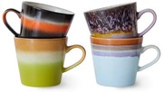 Set 4ks retro hrnček na Cappuccino 70s Solid - Ø 9,5 * 12 * 8,5 / 300 ml