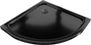 Mexen Flat polkruhový sprchový kút slim 70 x 70 cm, čierny, sifón čierny - 41707070B