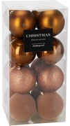 Súprava 16 ks vianočných ozdôb Festive Sparkles, zlatohnedá, pr. 8 cm, plast, pr. 8 cm