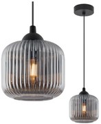 Závesné svietidlo Riffle, 1x grafitové sklenené tienidlo