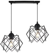 Závesné svietidlo Stella, 2x čierne drôtené tienidlo