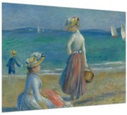 Sklenený obraz - Auguste Renoir, Figures on the Beach, reprodukcia (70x50 cm)
