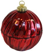 Červená voňavá sviečka Vianočná guľa LUX 13cm