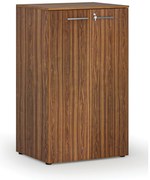 Kancelárska skriňa s dverami PRIMO WOOD, 3 police, 800 x 640 x 1335 mm, orech