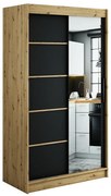 Skriňa Halifax V2 120 Dub Artisan/čierna/Zrkadlo