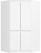 Rohová šatní skříň CLP 100 cm 4D bílá