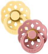 BIBS Okrúhle Boheme cumlíky 2ks Pale Butter/Dusty pink 1