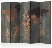 Artgeist Paraván - Room divider – Map in browns and greys