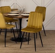 Štýlová jedálenská stolička Arlen horčicovo žltá velúr