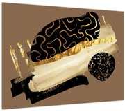 Sklenený obraz - Abstrakcia golden brown N⁰3 (70x50 cm)