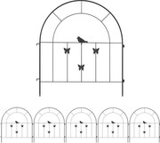 Outsunny Záhradný Plot Z ocele 300 cm x 70 cm Vysoký Dekoratívny Mriežkový Plot Sada Plotových Panelov Plot pre Psy Horný Oblúk Plot pre Psy Krajinný