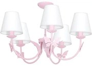 Detský luster Alice, 5x biele textilné tienidlo, p