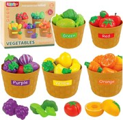 LEAN Toys Vzdelávacia sada na triedenie zeleniny a ovocia na krájanie 34 el.