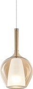 Ideal Lux - Závesný luster na lanku KALIQUE 1xE27/42W/230V pr. 18 cm dymovo-béžová