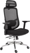 Kancelárska ergonomická stolička Neoseat ALLY — sieť / látka, čierna, nosnosť 150 kg