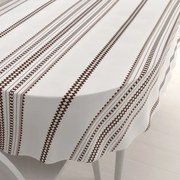 Biante Bavlnený oválny obrus Sandra SA-618 Hnedý ľudový vzor na bielom 50x100 cm