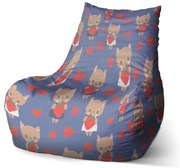 Sedací vak Bean mačičky s jahodami - detský, farebná