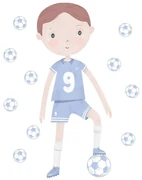 Bayo Samolepka na stenu Futbalista, modrá