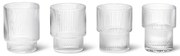 ferm LIVING Pohár na vodu RIPPLE číra 4 x 200 ml