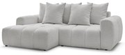 Svetlosivá rozkladacia/s úložným priestorom rohová pohovka z textílie buklé (ľavý roh/s leňoškou) Roxelane – Bobochic Paris