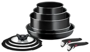 Hliníková súprava riadu 10 ks Ingenio Easy Cook &amp; Clean Black - Tefal