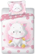 DETSKÉ BAVLNENÉ OBLIEČKY KITTY 100X135 CM, 1KS 40X60 CM VZOROVANÉ