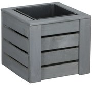 Drevený obal na kvety Kwartet I šedá