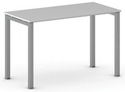 Kancelársky stôl PRIMO SQUARE, 120x60 cm, sivostrieborná podnož, sivá