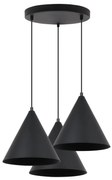 Závesné svietidlo Soho, 3x čierne kovové tienidlo, (fi 25cm), o
