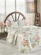 Prehoz cez posteľ na dvojlôžko s obliečkami na vankúše Alanur 200x220 cm mätový