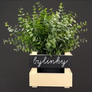 AMADEA Drevený obal na kvetináč s tabuľkou na písanie kriedou, 17x15x17 cm, drevený kvetináč Český výrobek