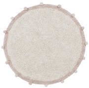 Krémový prateľný ručne tkaný bavlnený detský koberec ø120 cm Bubbly Vintage Nude – Lorena Canals