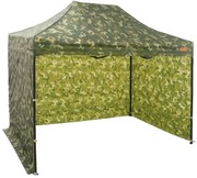 Rýchlorozkladací nožnicový stan 2x3m - oceľový, 3 bočné plachty, Maskáčová