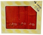 Darčekové balenie 3 kusov osušky 70x140cm a uterákov 50x100cm, 30x50cm Oranžové TiaHome