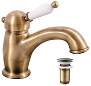 RAV SLEZÁK Labe umývadlová batéria s clic-clacom stará mosadz L527.0SM