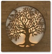 Svietiaci obraz na stenu Strom v kruhu na batériu