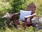 Hnedé drevené záhradné kreslo Adirondack - 73*87*97 cm