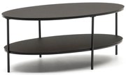 Čierny konferenčný stolík so sklenenou doskou 65x110 cm Fideia – Kave Home