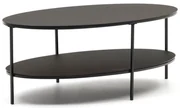 Čierny konferenčný stolík so sklenenou doskou 65x110 cm Fideia – Kave Home