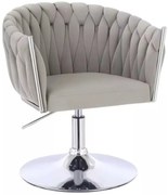 LuxuryForm DESIGN Stolička NORDEN VELUR na striebornom tanieri - svetlo šedá