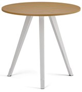 Konferenčný stôl PRIMO ZEN, priemer 80 cm, biela podnož, buk