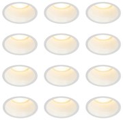 Sada 12 vstavaných bodových svetiel bielych GU10 70 mm IP44 - Dept