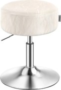 Výškovo nastaviteľná stolička AURA k toaletnému stolíku, Ø35cm, krémová Vasagle
