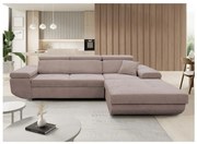 Rozkladacia pravá rohová sedacia súprava v tvare L CASTELO, béžová, s úložným priestorom