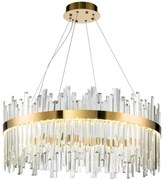 Toolight Toolight, LED krištáľové stropné svietidlo 60cm, APP1515-CP60, zlatá matná, OSW-03263