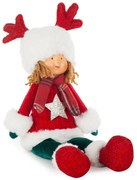 Vianočná dekorácia DOLL 68 A červená / biela