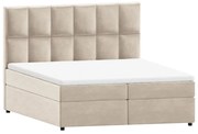 Béžová boxspring posteľ s úložným priestorom 180x200 cm Flip – Ropez