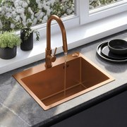Rea Liam, oceľový kuchynský drez 580x450x185 mm, medená matná, ZLE-06050
