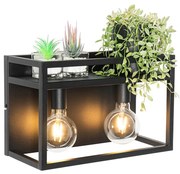 Inteligentná nástenná lampa čierna s poličkou vrátane 2 Wifi G95 - Cage Rack