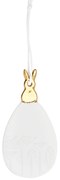 räder Závesná veľkonočná dekorácia Egg / mini Gold Rabbit